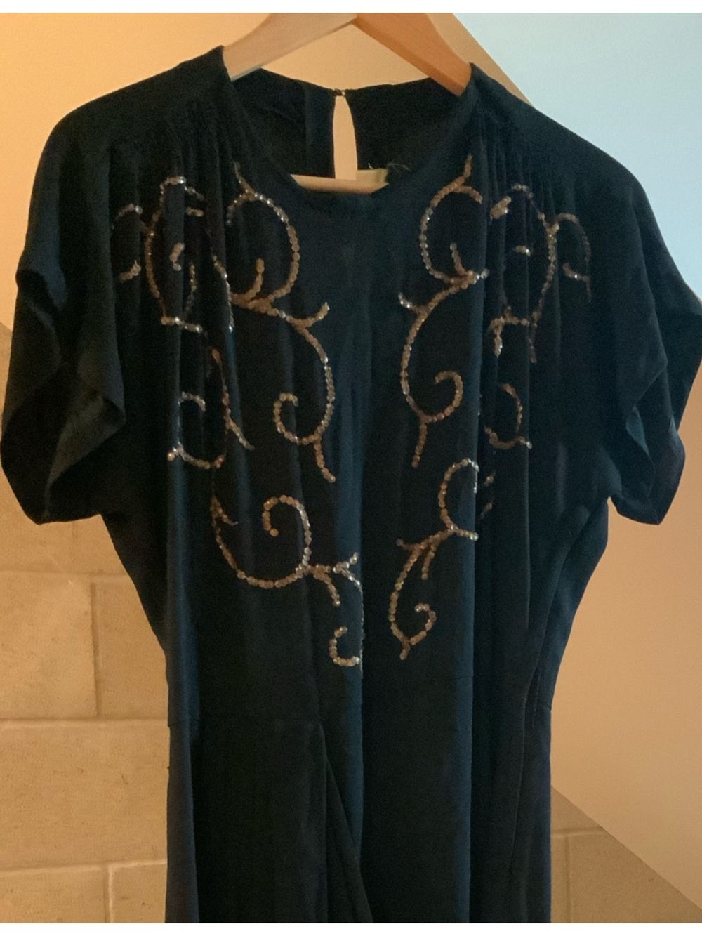 Vintage black crepe cocktail dress